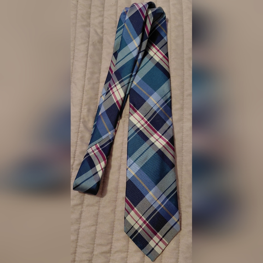 Nautica Multicolor Plaid Men's 100% Silk Tie